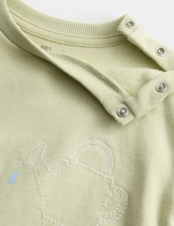 2pc Cotton Rich Embroidered Sweat Outfit (0-3 Yrs)