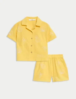 2pc Cotton Rich Embroidery Top & Bottom Outfit (2-8 Yrs)