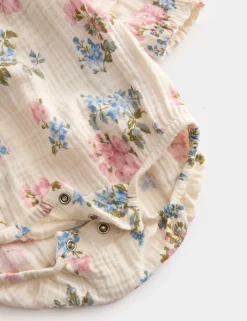 3pc Cotton Rich Floral Bodysuit with Hat and Tights (7lbs - 1Yrs)