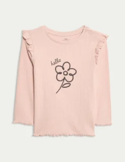 2pc Cotton Rich Flower Top & Bottom Outfit (0-6 Yrs)