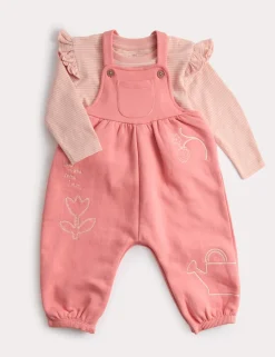 2pc Cotton Rich Jersey Dungarees with Top (0-3 Yrs)