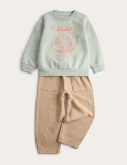 2pc Cotton Rich Sweatshirt & Trousers Outfit (1-8 Yrs)