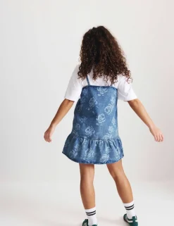 2pc Floral Print Denim Dress and Top (2-16 Yrs)