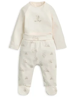2pc Pure Cotton Bear Print Outfit (0-12 Mths)