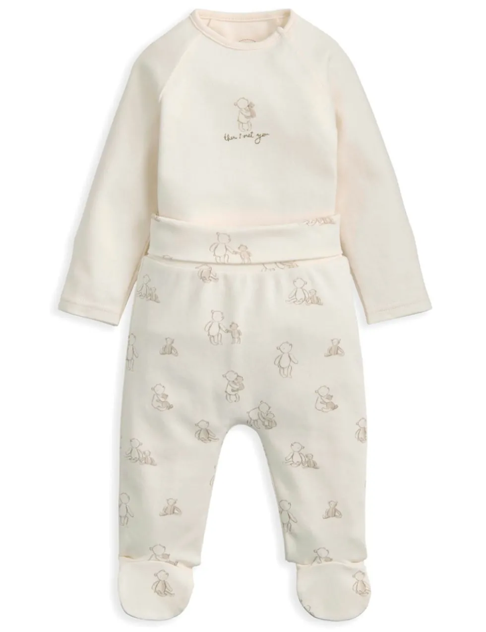2pc Pure Cotton Bear Print Outfit (0-12 Mths)
