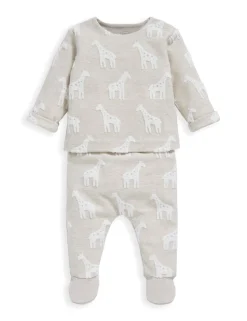 2pc Pure Cotton Giraffe Outfit (7lbs-1 Yrs)