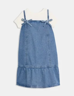 2pc Pure Cotton Pinafore Dress Outfit (2-8 Yrs)