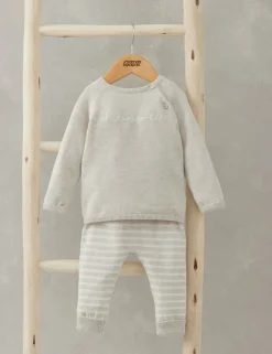 2pc Pure Cotton Slogan Outfit (0-9 Mths)