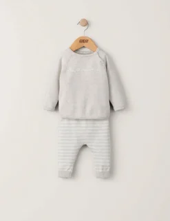 2pc Pure Cotton Slogan Outfit (0-9 Mths)