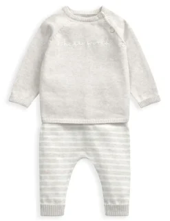 2pc Pure Cotton Slogan Outfit (0-9 Mths)