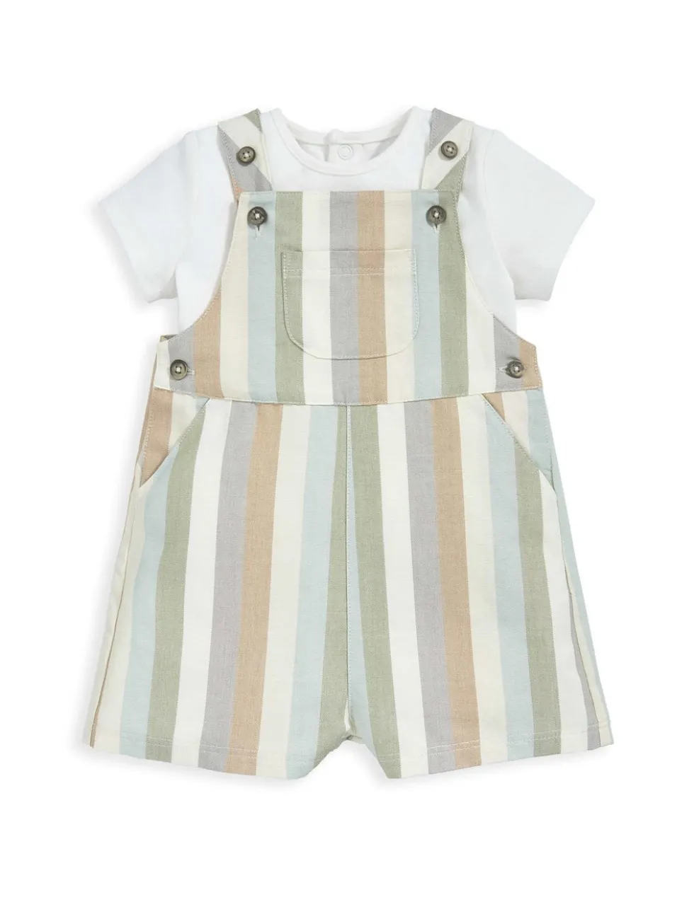 2pc Pure Cotton Striped Outfit (0-36 Mths)