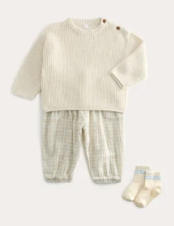 3pc Pure Cotton Top & Bottom Outfit (0-5 Yrs)