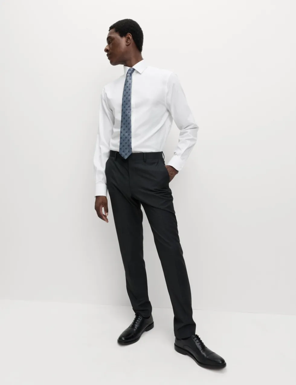 4pc Regular Fit Easy Iron Shirt and Tie Set