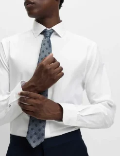 4pc Slim Fit Easy Iron Shirt and Tie Set