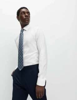 4pc Slim Fit Easy Iron Shirt and Tie Set