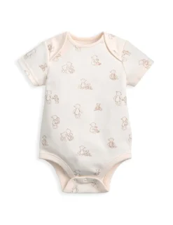 4pc Teddy Bear Bodysuit and Hat Set (0-9 Mths)