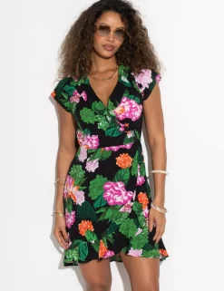 Penny Frill Wrap Woven Beach Dress