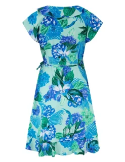 Penny Frill Wrap Woven Beach Dress