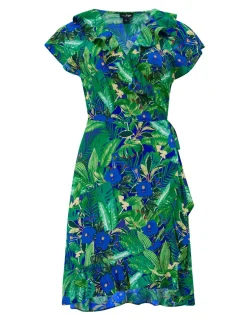 Penny Frill Wrap Woven Beach Dress
