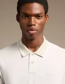 PeoxfordNew Pure Cotton Pique Tipped Collar Polo Shirt