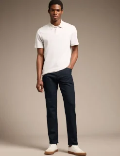 PeoxfordNew Pure Cotton Pique Tipped Collar Polo Shirt