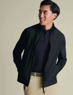 Performance Cotton Blend Long Sleeve Polo Shirt