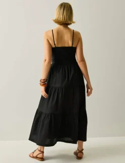 Perissa Pure Cotton V-Neck Midi Dress