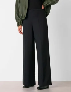 Petite Jersey Side Zip Wide Leg Trousers