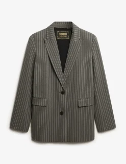 Pinstripe Slim Single Breasted Blazer