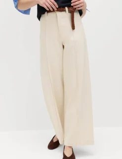Pintuck Wide Leg Ankle Grazer Jeans