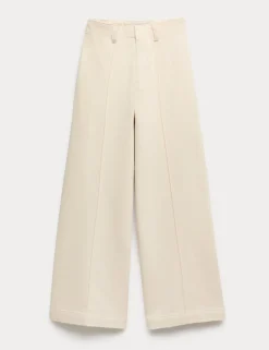 Pintuck Wide Leg Ankle Grazer Jeans