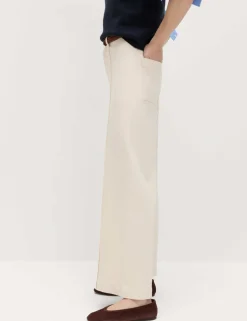 Pintuck Wide Leg Ankle Grazer Jeans