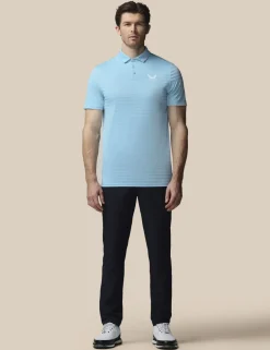 Pique Striped Technical Stretch Polo Shirt