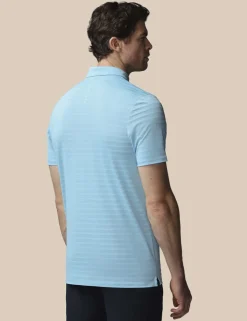 Pique Striped Technical Stretch Polo Shirt