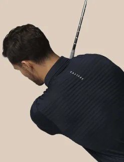 Pique Striped Technical Stretch Polo Shirt