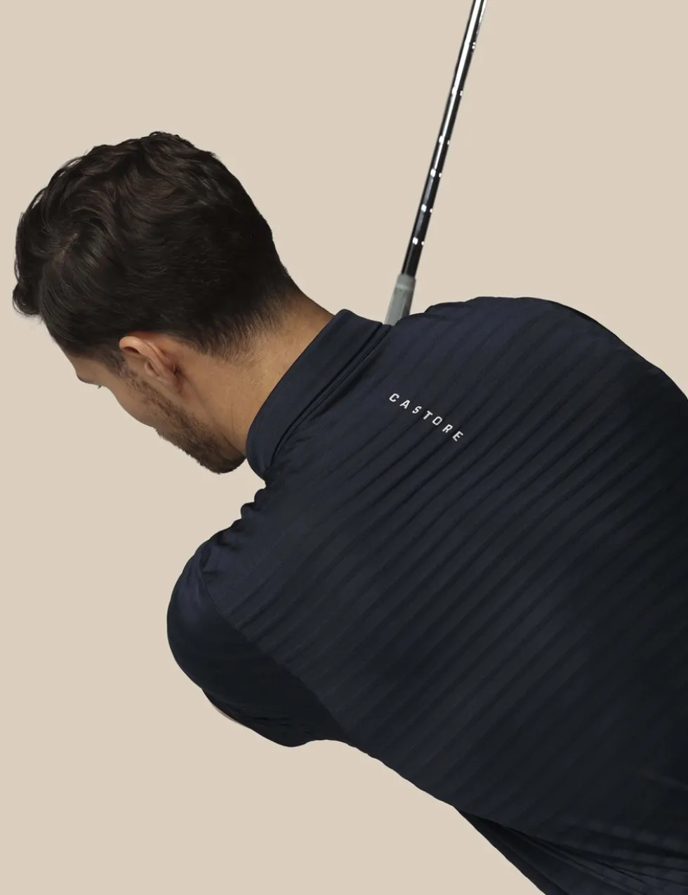 Pique Striped Technical Stretch Polo Shirt