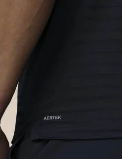 Pique Striped Technical Stretch Polo Shirt