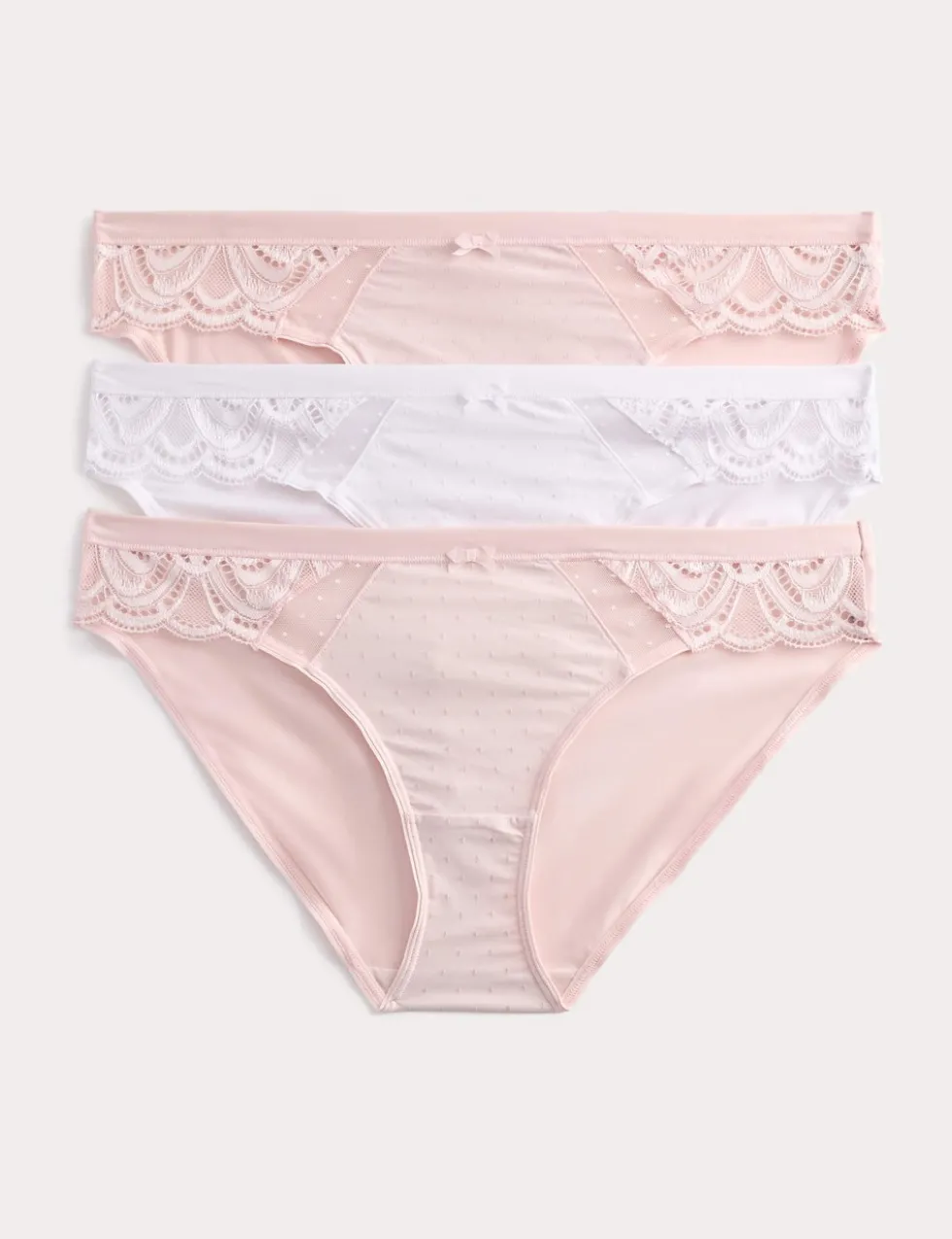 3pk Amelia Lace Bikini Knickers