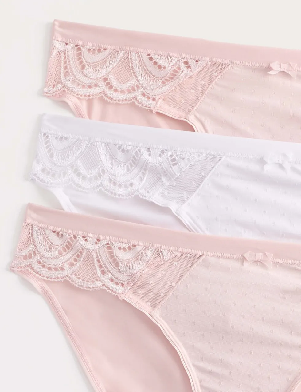 3pk Amelia Lace Bikini Knickers