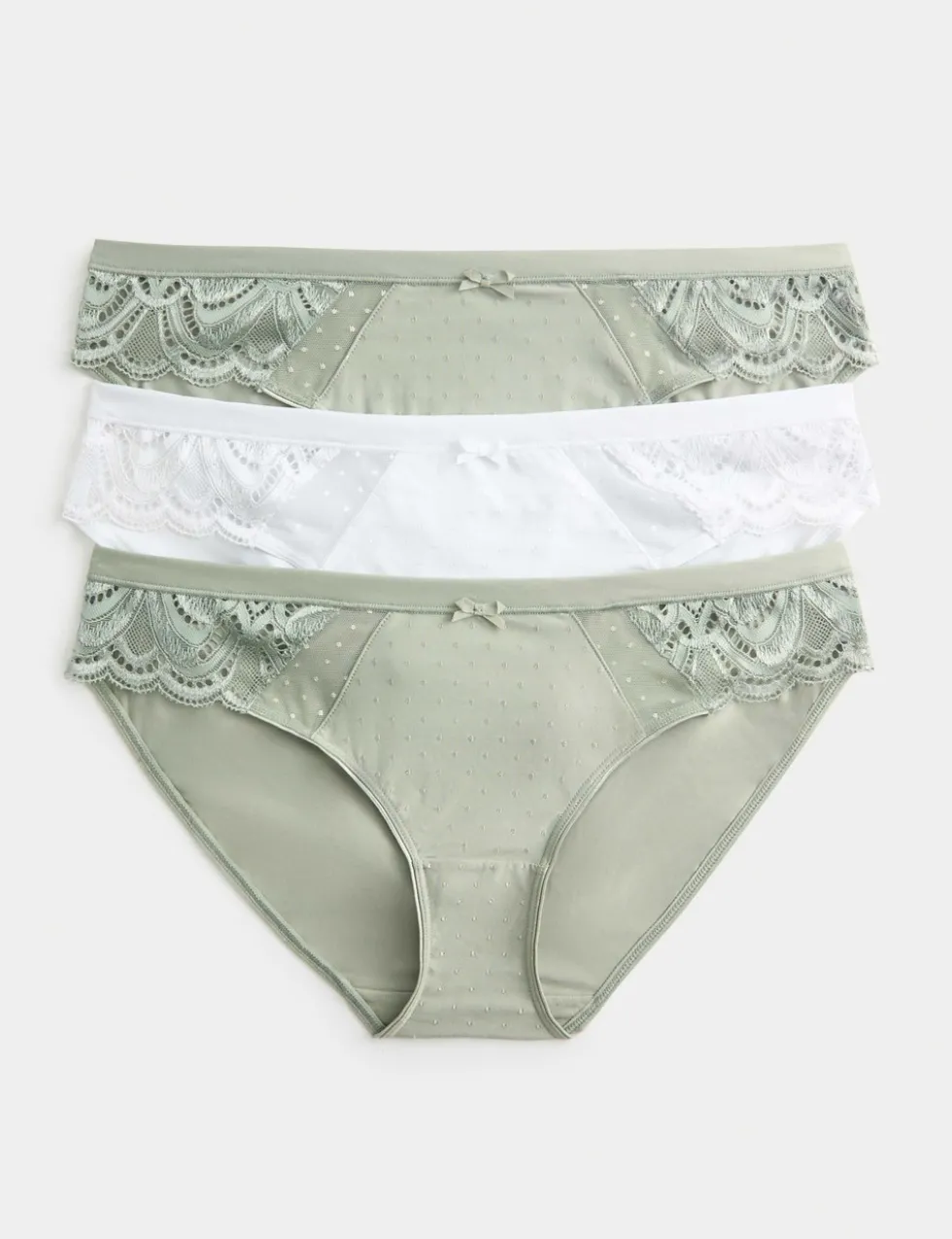 3pk Amelia Lace Bikini Knickers