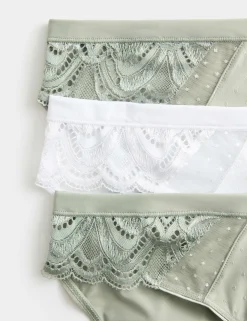 3pk Amelia Lace Bikini Knickers