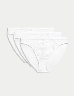 3pk Amelia Lace High Leg Knickers