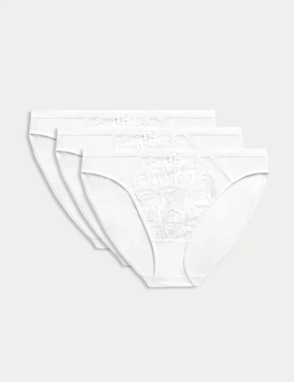 3pk Amelia Lace High Leg Knickers