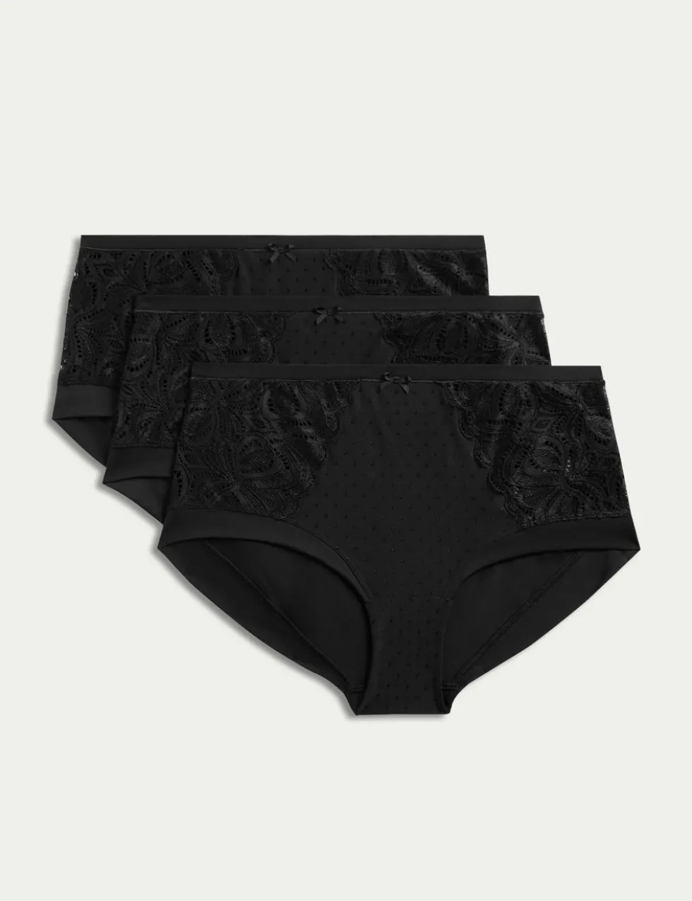 3pk Amelia Lace High Rise Shorts