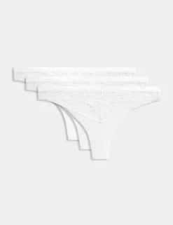 3pk Body Soft™ Lace Thongs