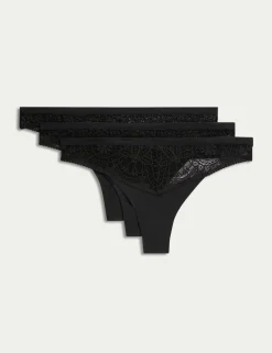 3pk Body Soft™ Lace Thongs