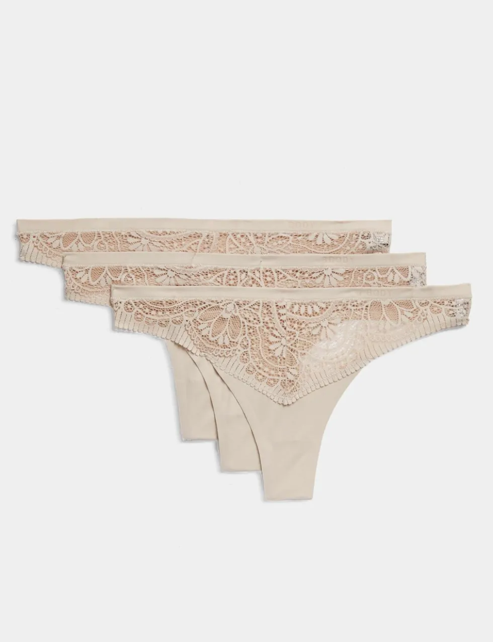 3pk Body Soft™ Lace Thongs