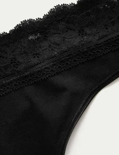 5pk Cotton Blend High Waisted Thongs