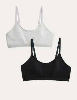 2pk Cotton First Bra Crop Tops
