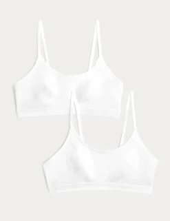 2pk Cotton First Bra Crop Tops